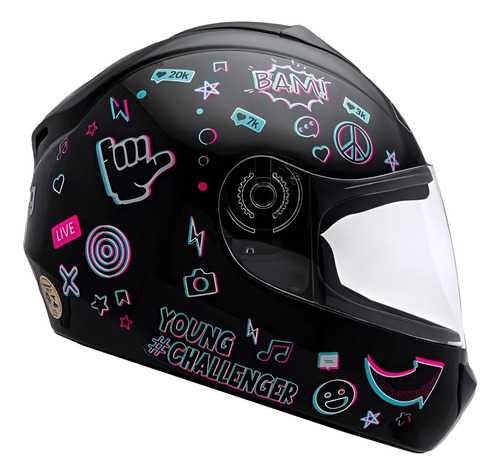 Capacete Moto Infantil Criança Fly Young Live