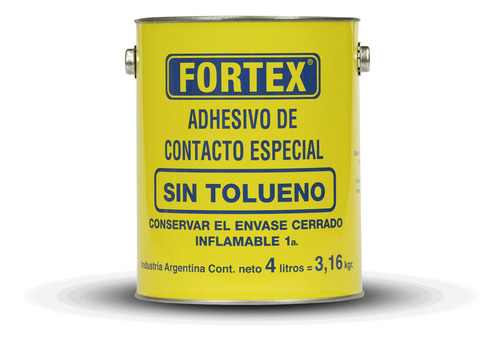 Cemento De Contacto Sin Tolueno - 4lt - Fortex