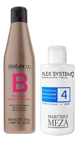 Balsamo Proteinas Salerm 500 Ml + Shampoo Plex System #4 