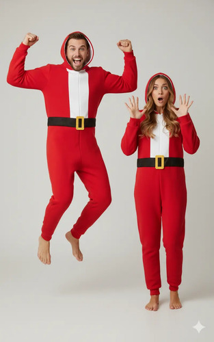 Pijama Mameluco De Santa Claus Para Adultos