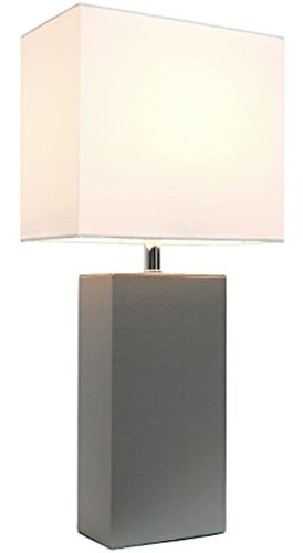 Lámpara De Mesa De Cuero Auténtico Y Elegante Diseño Moderno