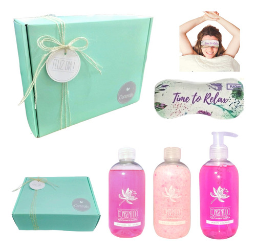 Set Kit Caja Regalo Mujer Box Spa Relax Rosas Aroma Zen N29