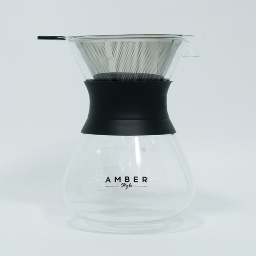 Chemex 400ml Vidrio Y Silicona Con Filtro Acero Inoxidable Color Blanco