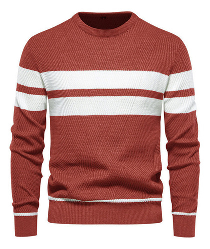 Jersey De Punto A Rayas Informal Y Elegante Para Hombre