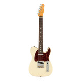 Guitarra Eléctrica Fender American Professional Ii Telecaster De Aliso Olympic White Brillante Con Diapasón De Palo De Rosa