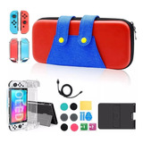 Kit Accesorios Para Nintendo Switch Oled Funda Estuche 20pzs