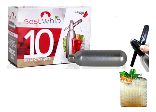 Kit 10 Cápsulas Co2 Para Bebidas Gaseificadas Best Whip