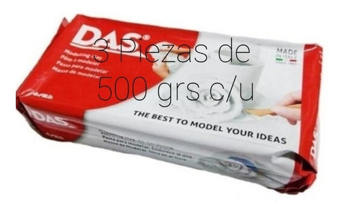 Arcilla Moldeable Masa Para Modelar 500g Blanco