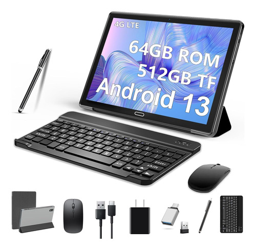 Tablet Android Hd 64gb+4gb Memoria Ram Teclado Bluetooth Pad