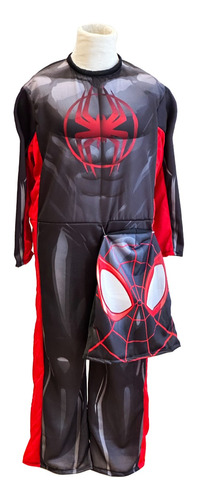Disfraz Hombre Araña Negro Miles Morales Musculos Disney 