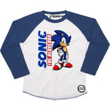 Polera Manga Larga De Niño Sonic Transfer