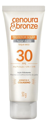 Protetor Solar Cenoura Bronze Facial Diário Fps30 - Com 50g