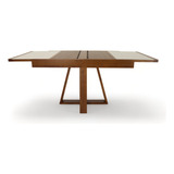 Mesa De Jantar Extensível 178x78cm Tampo Vidro Atena Wt