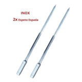 2x Espeto Espada Inox 40cm Cabo Revestido Alumínio Churrasco