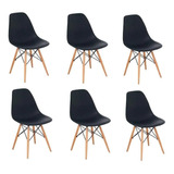 Cadeira De Jantar Elidy Charles Eames Eiffel, Estrutura De Cor  Preto, 6 Unidades