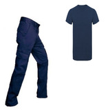 Pantalon Cargo Azul  Con  Remera Azul