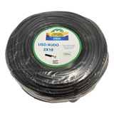 Cable Uso Rudo 2x18 Negro Rollo 100m 100% Cobre