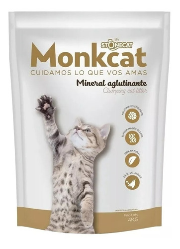 Arena Sanitaria Aglomerante Para Gatos Monkcat   20 Kg