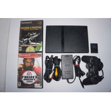 Sony Ps2 Playstation 2 Slim Consola Negro