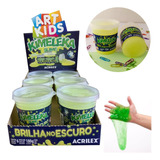 Kit 6 Slime Puxa Puxa Brilha No Escuro 180g Kimeleka Acrilex