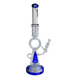 Bong De Vidro Abduzido Gold Line Grande Geometric Azul 