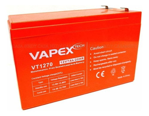 Bateria De Gel 12v 7 Ah Para Linterna Balanzas Vt 1270 Vapex