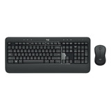 Kit De Teclado Y Mouse Inalámbrico Logitech Mk540 Español De Color Negro