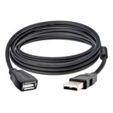 Cabo Usb Extensão Macho X Fêmea 5 Metros Am/af Com Filtro Cor Preto