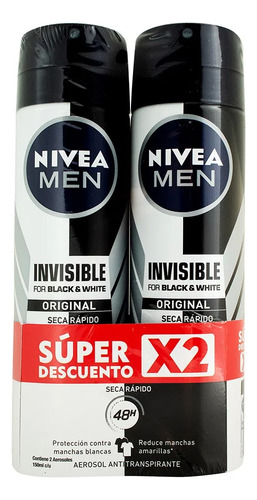 Nivea Men Black & White X 2 Uni - mL a $133