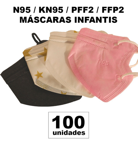 Máscara Infantil N95 / Kn95 / Pff2 100 Un. Coloridas