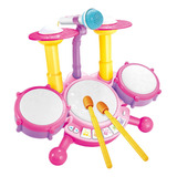 Conjunto De Bateria Infantil S Com Baquetas E Microfone, [u]