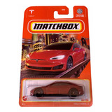 Carrito Matchbox Tesla Model S Rojo Mattel Nuevo 89 / 100