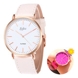 Reloj Mujer Piel Vinil Moda Dama Calidad Termico Cambia Color Sol Color De La Correa Fucsia