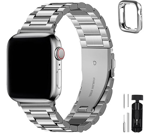 Malla Y Funda P/ Apple Watch 38/40/41mm S-8/7/6/5/4/3/ Plata