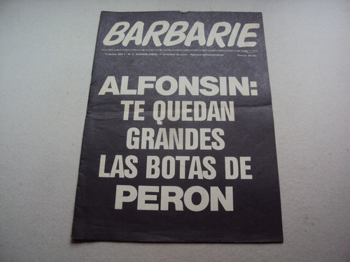#x Barbarie N° 2 Ignacio Anzoategui Fabian Autori Año 1984