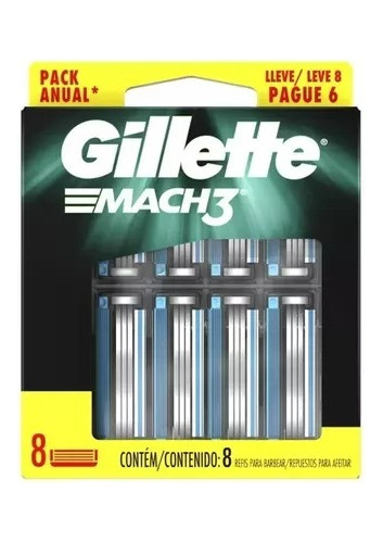 Carga Gillette Mach3 Leve 8 
