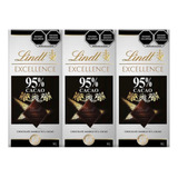 Pack X3 Lindt Excellence Chocolate Amargo 95% Cacao