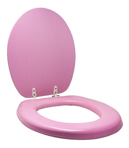 Asiento Cerrado Rosa Acojinado Corto Para Wc Baño Vaper