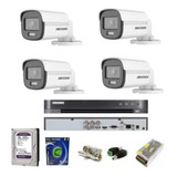 Kit Completo Dvr Hikvision 04 Canais / Cameras Colorvu Full