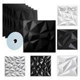 Panel 3d Decorativo 50x50cm Blanco Parede Con Adhesivo 20pz