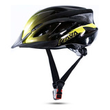 Capacete Rava Bike Speed Mtb Space 3 Com Viseira E Regulagem Cor Preto/amarelo Tamanho M 54 A 58