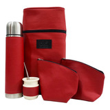 Set Mate Stanley Apto Rojo Ecocuero Equipo De Mate Urbano