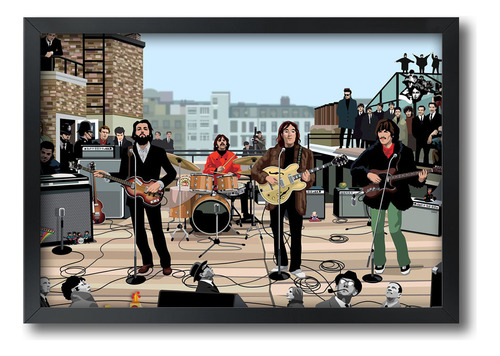 Quadro Beatles Lennon Paul Mccartney Com Moldura A2 L