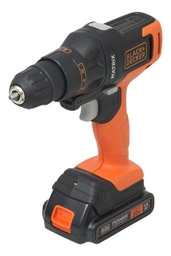 Taladro Atornillador Inalámbrico De 10mm Black+decker Mtx20k6a 20v + 1 Batería De 1.5ah + Accesorio Con Maletín De Transporte 110v/220v