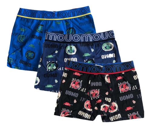 Boxer Niño/juvenil Uomo Y Bakhou Pack X3 Estampado