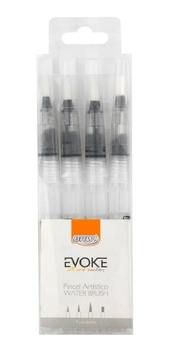 Kit Estojo 4 Caneta Lettering Aquarela Water Brush Pen Brw