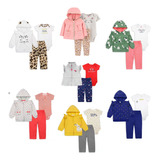 Pack 3 Piezas Poleron Pantalon Body Manga Corta Bebe Niña