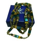 Collar Con Cristales Swarovski Verde Y Amarillo 