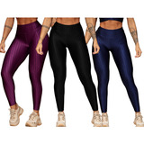 Calça Legging 3d Fitness Cirrê Cintura Alta Atacado Kit 3und