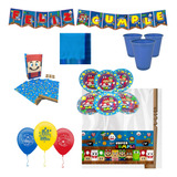 Pack Cumpleaños Super Mario Bros X12 Cotillón A Tu Casa